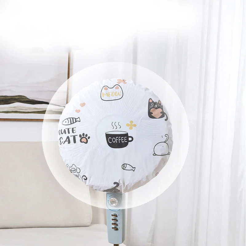 1pc Cute Printed Electric Fans Round Dustproof Cover Safety Protection Household Dust Cover Diameter 45cm Home storage Bag