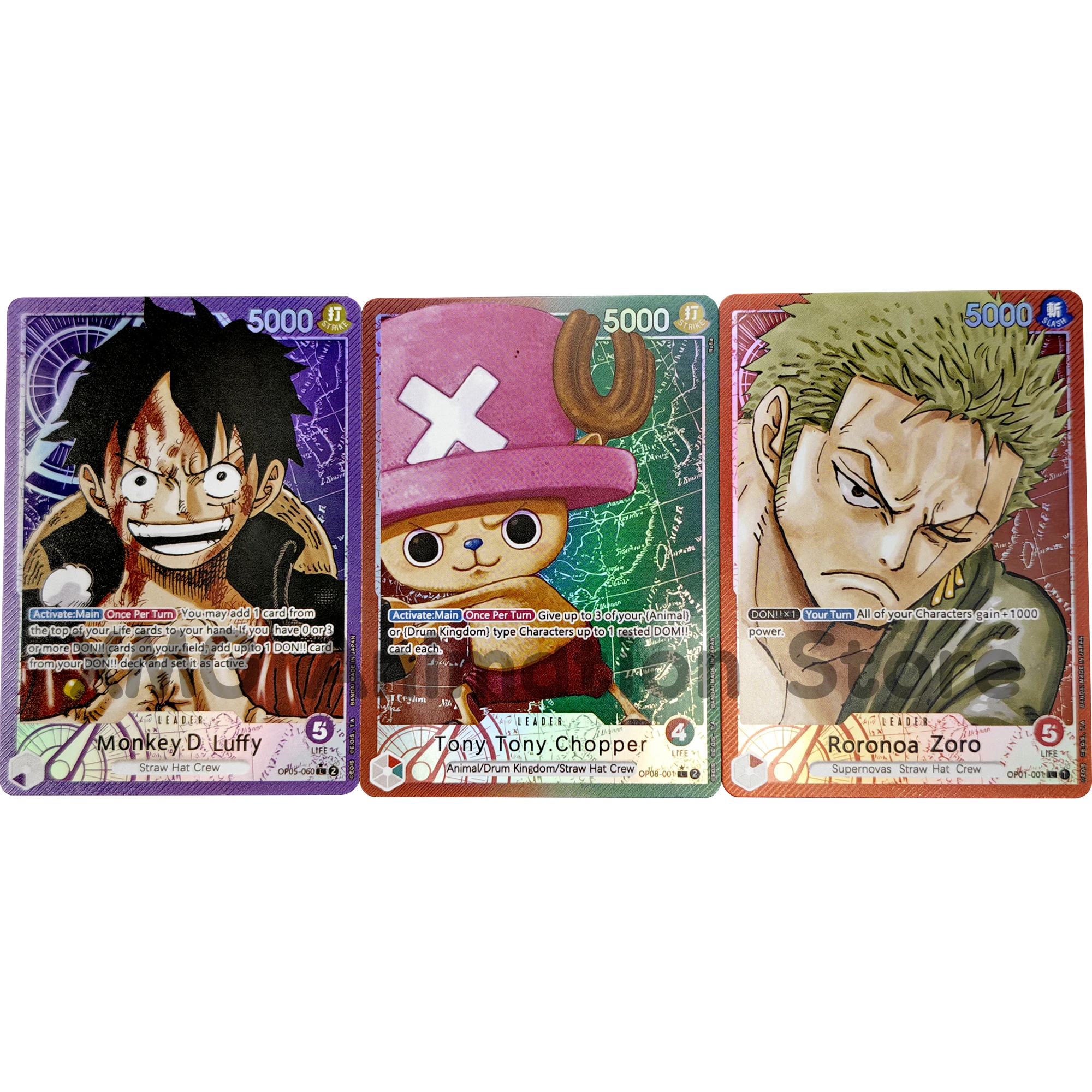 

3Pcs/set DIY OPCG One Piece Collection Card Self Made Luffy Chopper Zoro Game Collection Card Color Flash Toy Gift