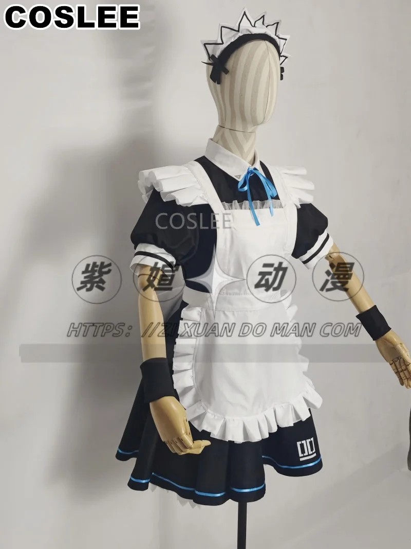 COSLEE Blue Archive Tendou Arisu Maid Dress Uniform Cosplay Costume Lovely Game Suit Halloween Party Outfit Women Customized New