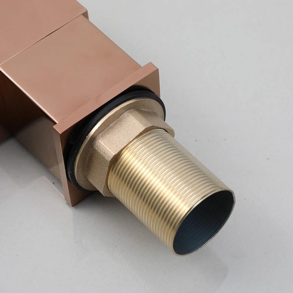 JIENI Solid Brass Faucet 360 Swivel Rose Gold Bathroom Sink Faucets Novel And Minimalist Single Lever Hot Cold Mixer Tap