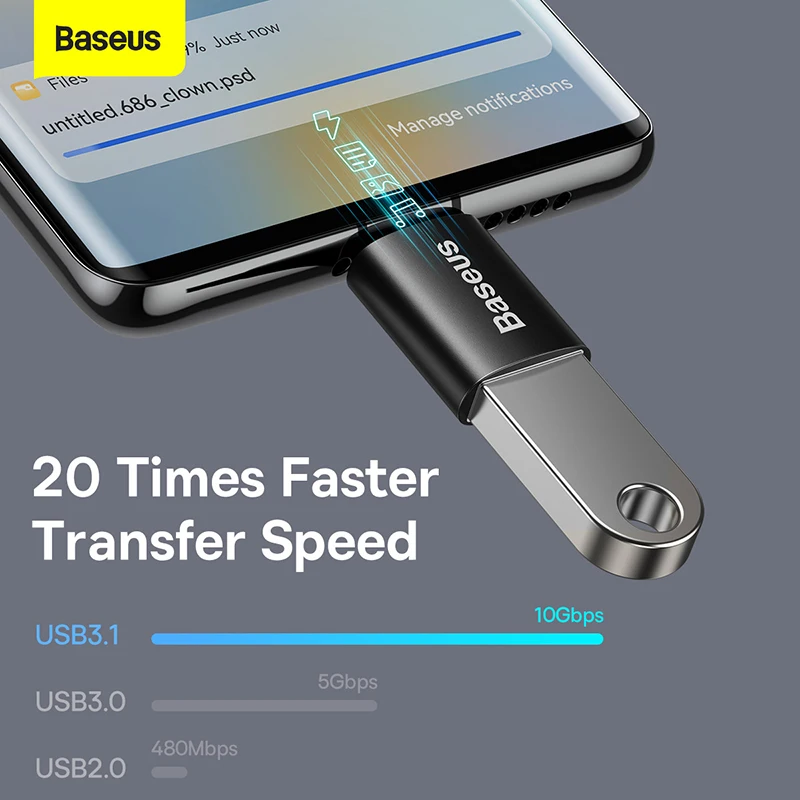 Baseus USB 3.1 OTG Adapter Type-C to USB-A  USBC Type C Female Converter For Macbook Xiaomi Huawei Samsung 10Gbps Data OTG Adapt