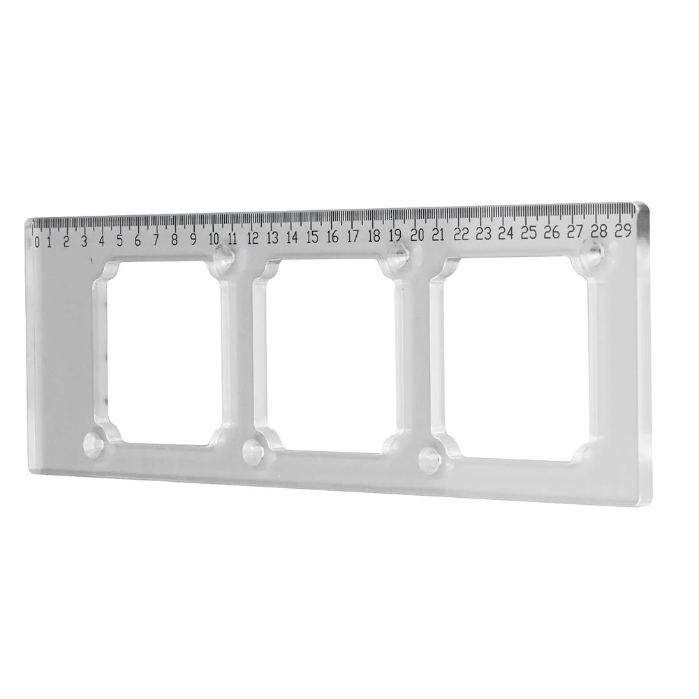 Box Hole Template, Socket Mount Finder CN Standard 72mm Spacing Acrylic Drilling 300MMX96MM/11.81 Inches X3.77 Inches