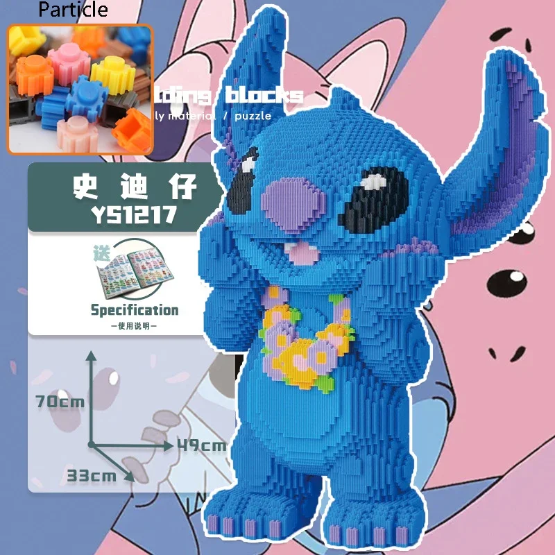 Cool Black Stitch Magic Building Block Kawaii Lilo y Stitch Angel 3D DIY modelo ensamblado Mini figura de ladrillos juguete para decoración del hogar