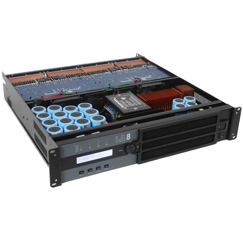 LA8 classe td DSP amplificador de potência áudio profissional 4 canais 1450w controle de software