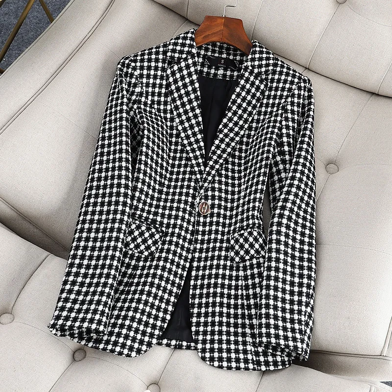 2025Autumn Style Elegant Fashion Blazer Single Jacket Women Long Sleeve Professional Small Blazer Formal Women Jacket Workwear M