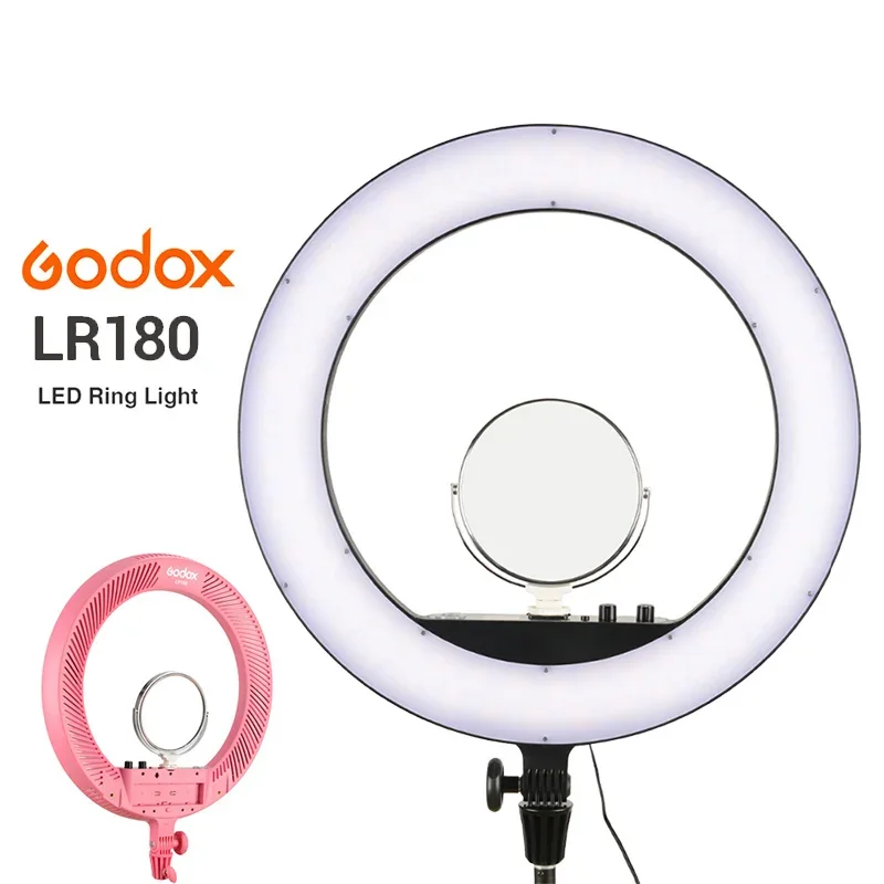 Godox LR180 Led Ring Light Photographic Lighting Photo Studio Selfie Stick Ring Fill Lightting Ringlight Photography+ AC Adapter