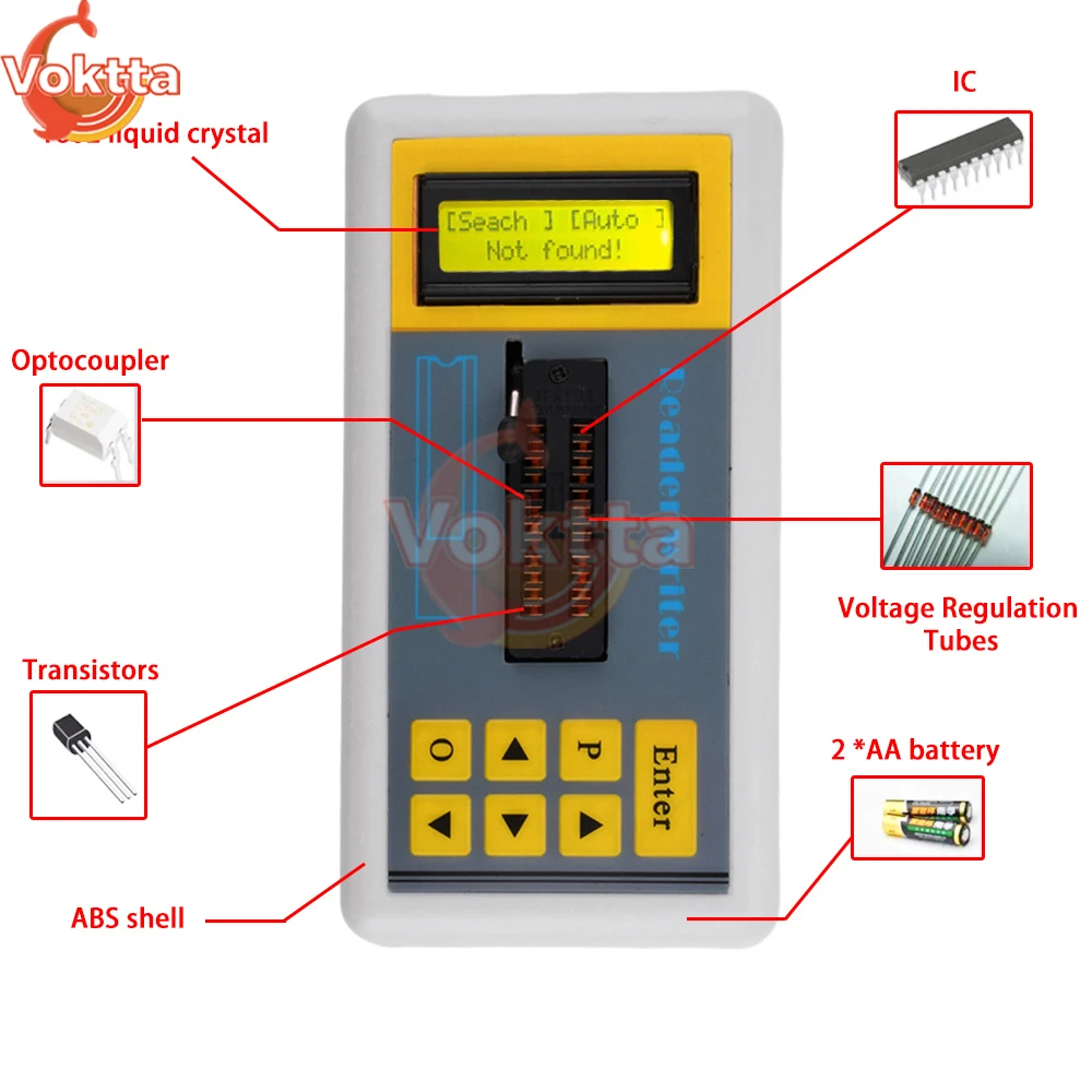 Integrated Circuit IC Chip Tester Digital Transistor Tester Diode Triode Tester Resistor Inductor Automatic Checker Detector