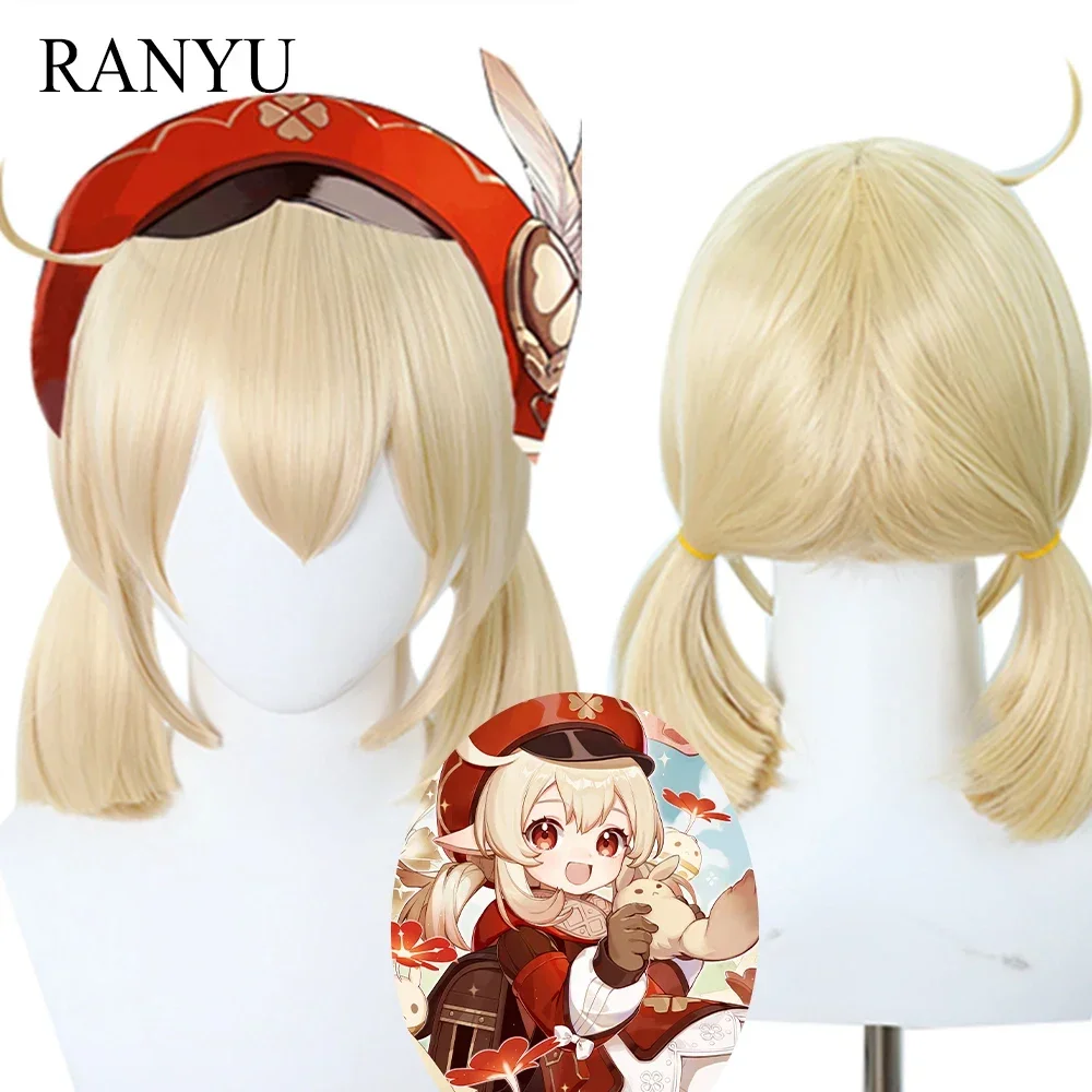 

Genshin Impact Klee Wig Synthetic Straight Short Blonde Game Cosplay Hair Heat Resistant Wig For Party