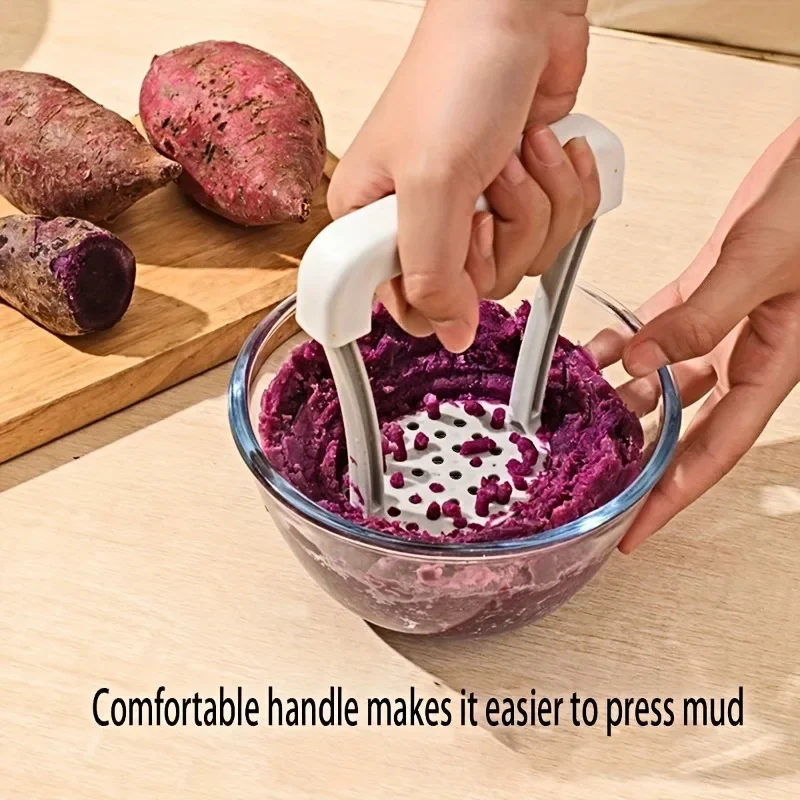 1pc Kitchen manual potato purple potato masher multifunctional household fruit juicer masher