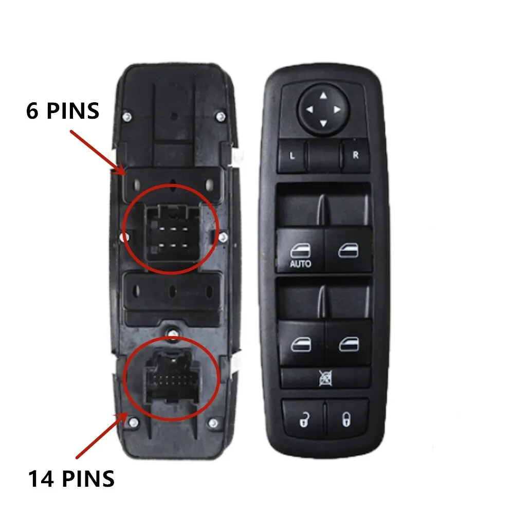

Переключатель стеклоподъемника передней левой двери (сторона водителя) для Dodge Journey 2017-2020, 68307001AA, 68307001AB, 68307001AC