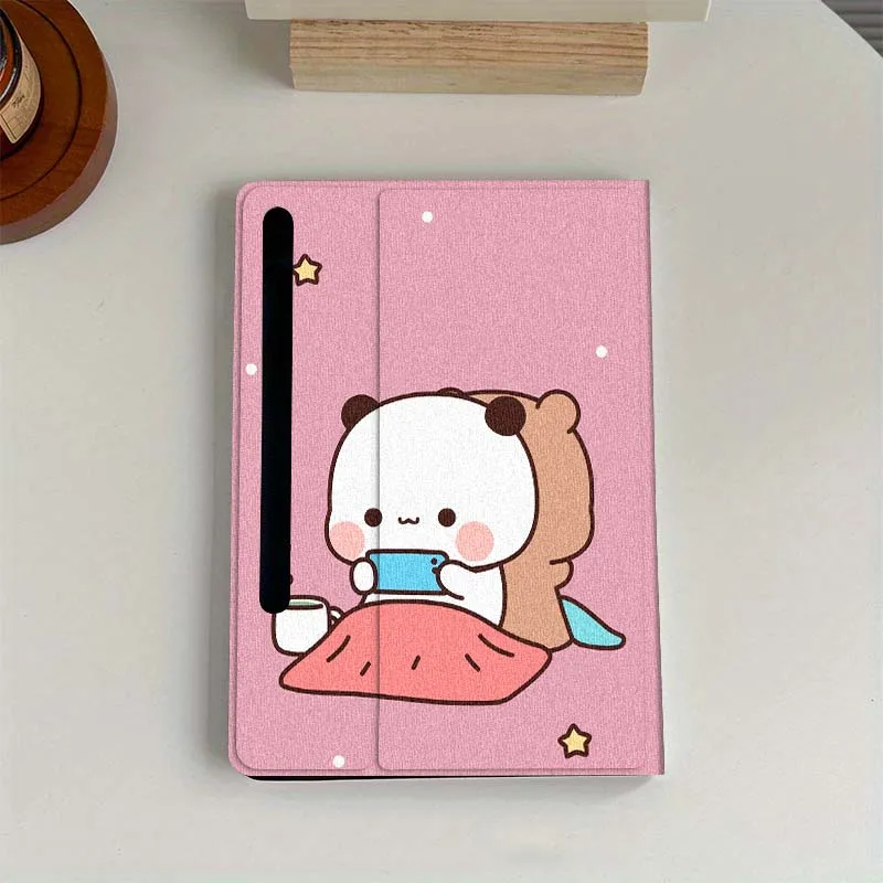 

Cute Panda Bear Friend For Samsung Galaxy Tab S6 S7 S8 S9 S10 FE Plus Lite Soft Flexible Support Tablet Case Gift