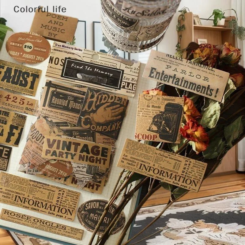 سجل القصاصات العثور على ملصقات جمالية من سلسلة الذاكرة 100 قطعة من الشارات المصنوعة يدويًا لوازم الحرف اليدوية الإبداعية #3