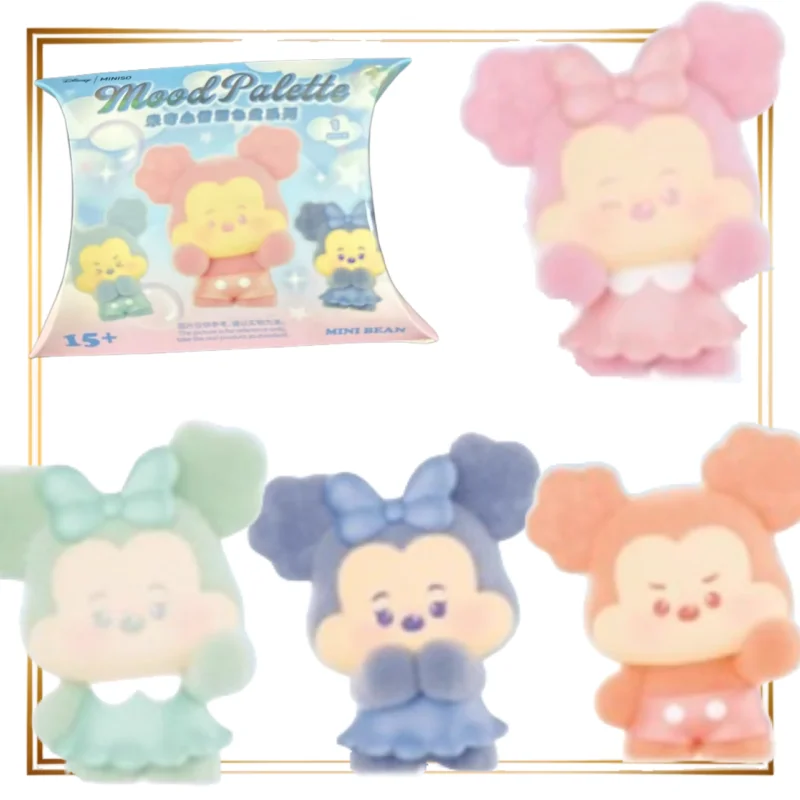 Echte MINISO Mickey Mood Palette Serie Blind Box Mini Nette Körner Tabletop Ornamente Puppe Modell Anime Spielzeug Urlaub Geschenke