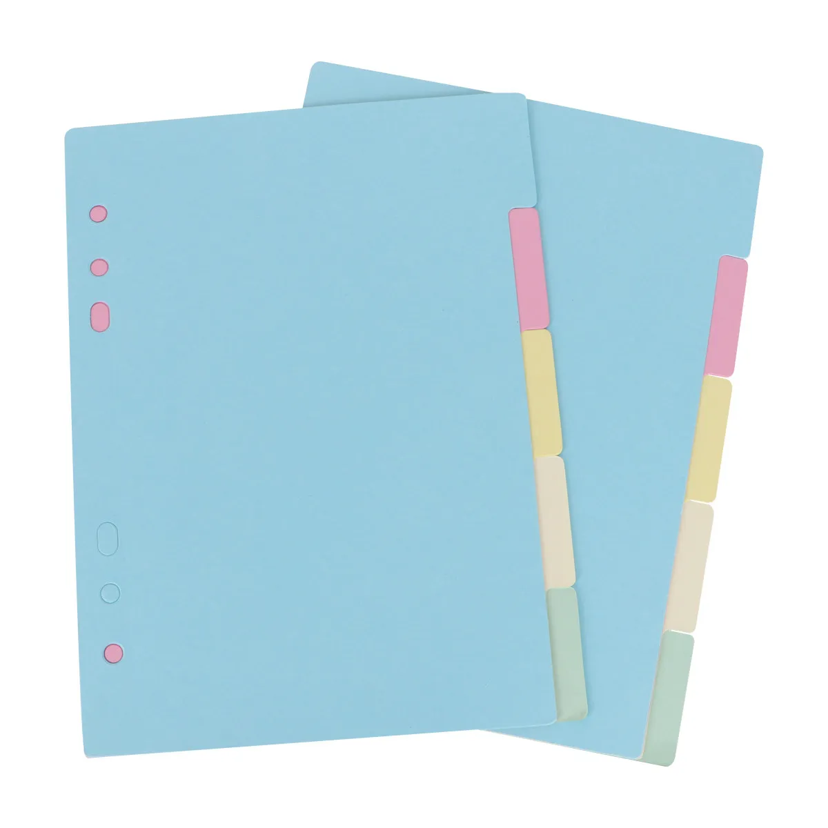 

1Set A5 Index Tab Dividers 5 Colored Wide Tabs Reinforced Holes Paper Sheets for Ring Binder Tab Dividers Index Divider
