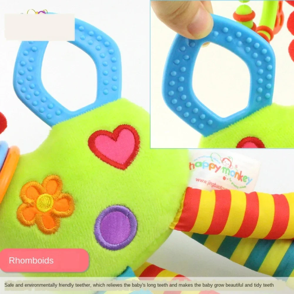 Niedliche Giraffen-Baby-Beißringe, Tier-Handglocken, Plüsch-Kinderwagen-Hängespielzeug, Frühkindliches Sensorisches Beißspielzeug für Neugeborene