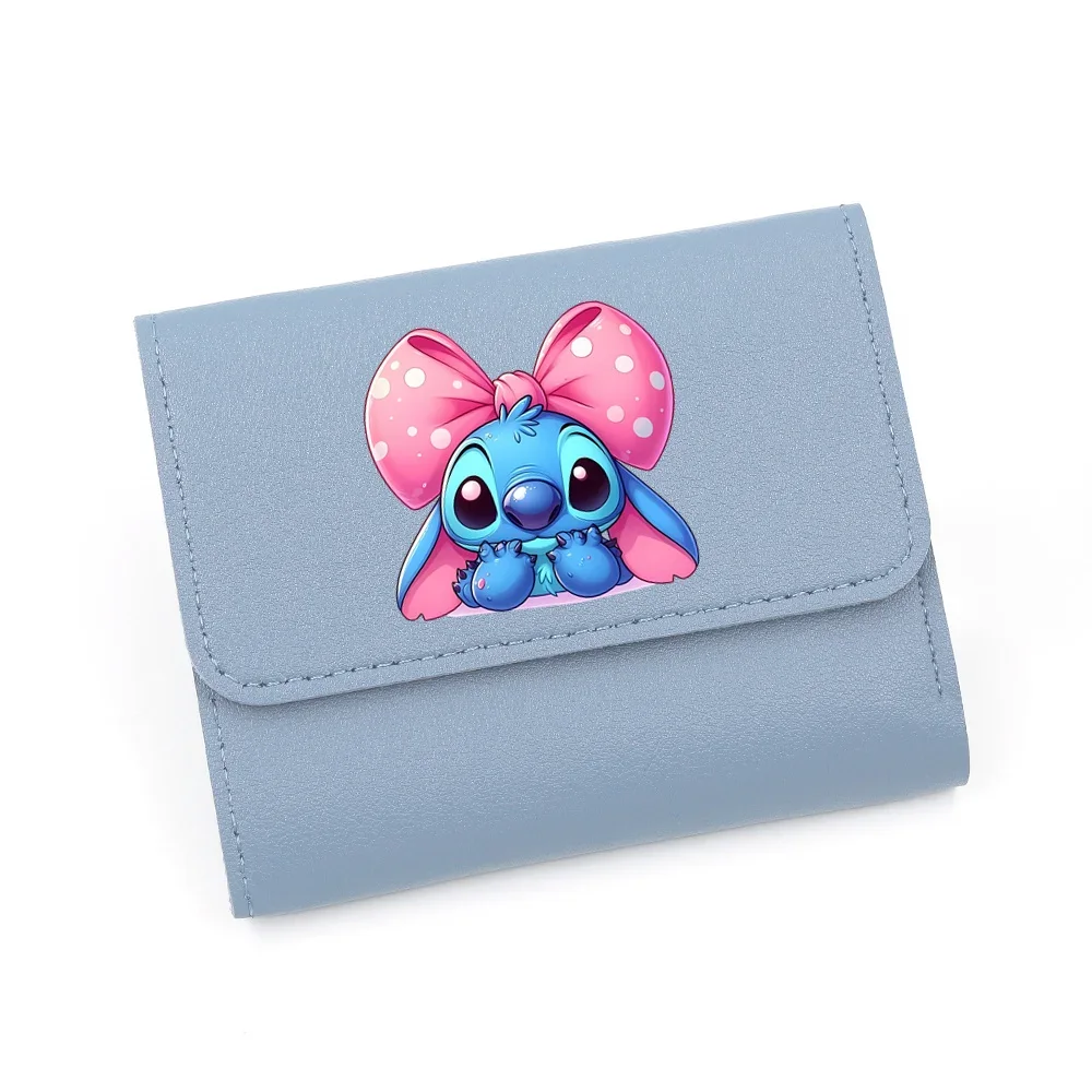 Disney-Lilo & Stitch Carteira Curta para Mulheres, Couro PU, Titular do Cartão Feminino, Senhoras Zíper Pequeno, Bonito Porta-moedas, Feminino, Senhoras, 2022