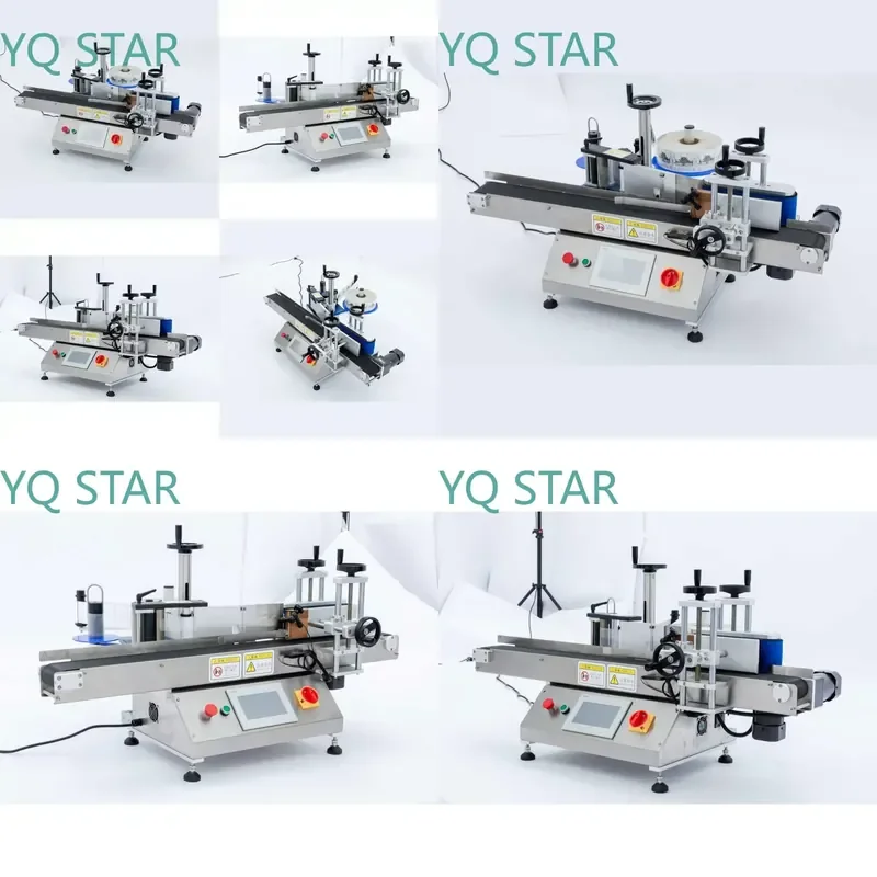 QDMECH Fully Automatic Double Head Vertical Labeling Machine for Round Bottles High Production Efficiency Industrial