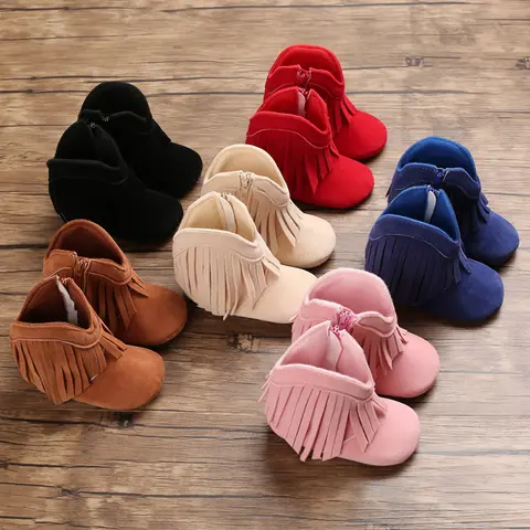 Toddler Footwear Boots Newborns Prewalkers For Unisex Baby Boys Girls Winter Keep Warm Moccasins Tassel Footwear Shoes 0-18M
