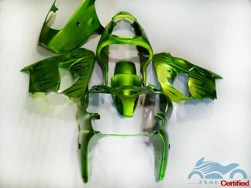 

Customizable as you need fairing kits for Kawasaki Ninja ZX9R 2000 2001 ABS plastic fairings kit ZX 9 R 00 01 green flames parts