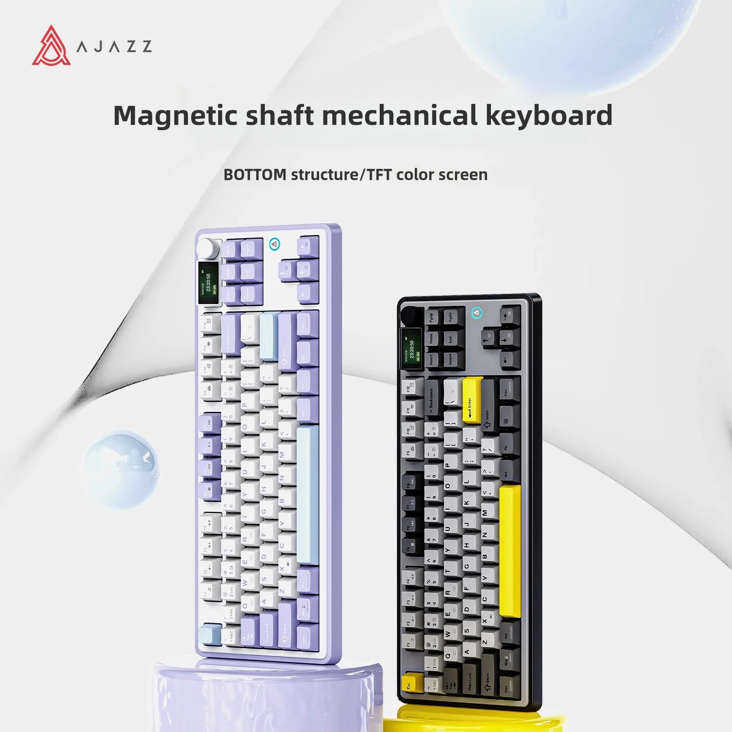 ajazz teclado mecanico personalizado interruptor magnetico modo unico com fio ak870 01