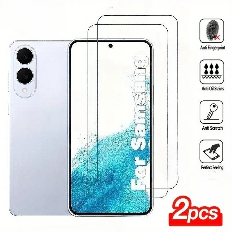 2 Stück High-Definition-Displayschutzfolie für Samsung Galaxy S25 S24 Ultra S23 S22 Plus S25 Edge S24 FE, kratzfestes gehärtetes Glas