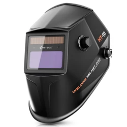 HZXVOGEN-casco de soldadura con energía Solar, pantalla de visión grande, oscurecimiento automático, 4 sensores de arco, sombra ancha para TIG MIG, máscara de soldador
