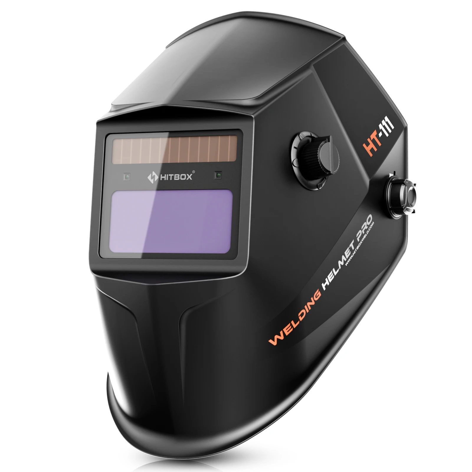 HITBOX Large Viewing Screen Solar Powered Auto Darkening HT111 Welding Helmet PRO ARC Sensor Wide Shade Mask For TIG MIG Welder