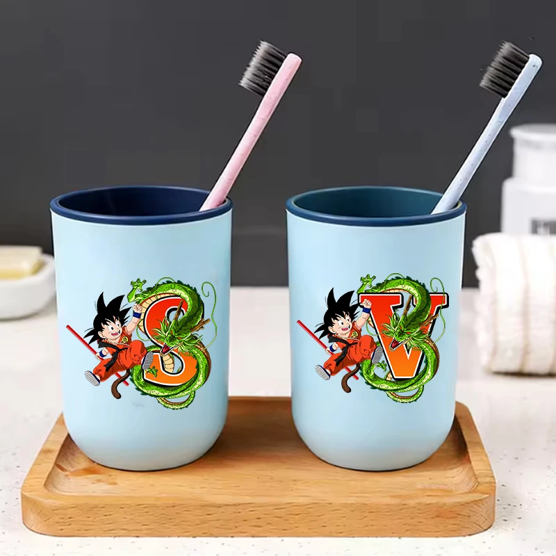 Dragon Ball Wasserbecher für Männer und Frauen, Modischer Plastik-Zahnbürstenhalter, Cartoon-Anime-Figur Mundspülbecher, Geburtstagsgeschenk für Kinder