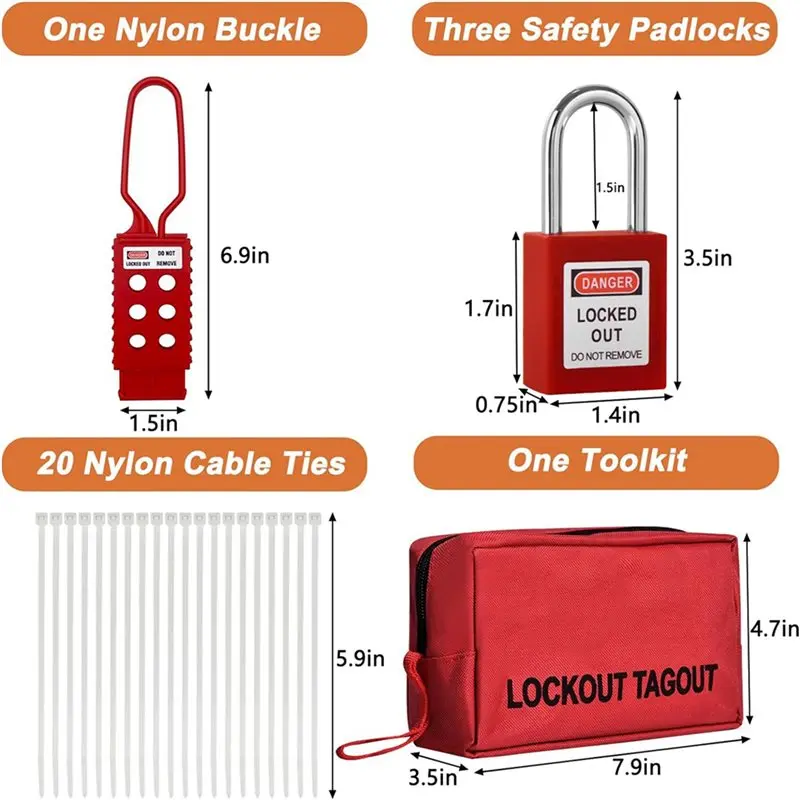SHGO-2 Set Lockout Tagout Kit,Lock Out Tag Out Kits Electrical,Lock Out Tag Out Padlocks,Electrical Switch Safety Lockout Kit