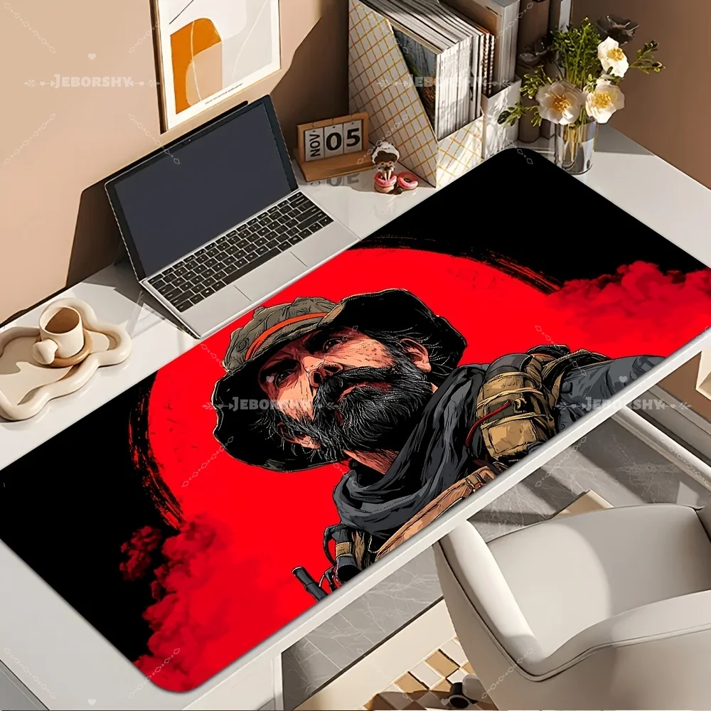 

Tactical Bearded Soldier Large Mouse Pad, Red & Black Desk Mat, Non-slip, Perfect Gift for Gamers