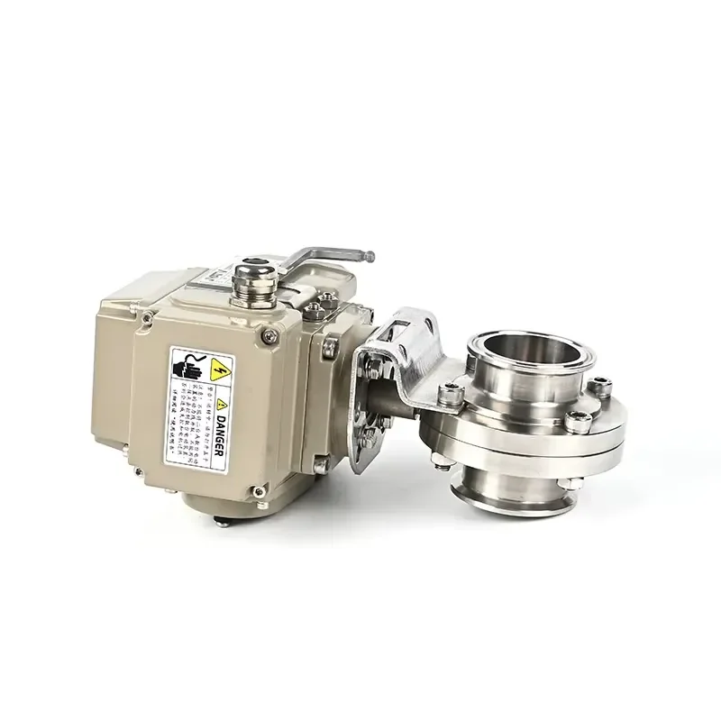 Tri Clamp Sanitary Pneumatic Electric Actuator SS304/SS316L Butterfly Valve Stainless Steel Motorized TC Sanitary Valve