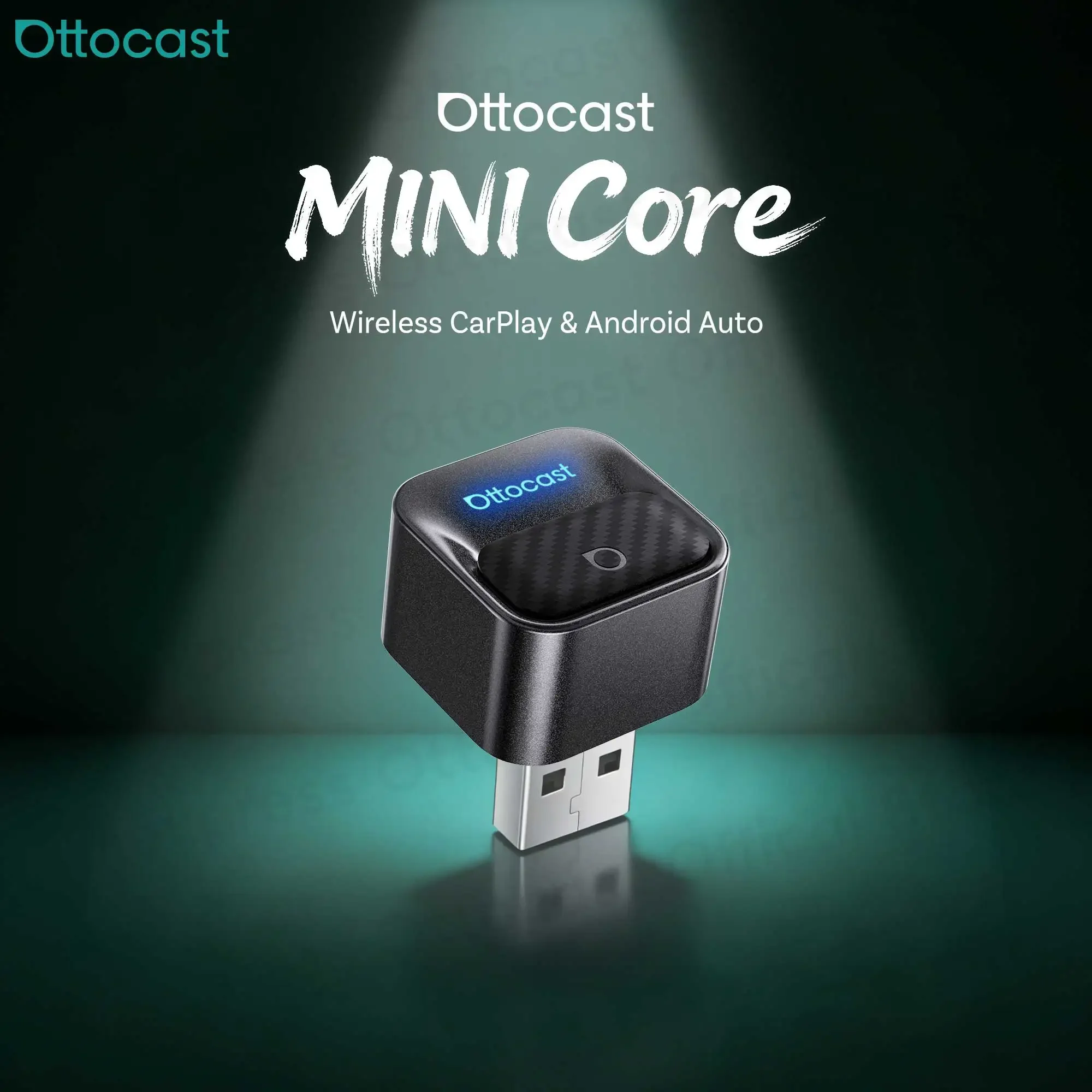 OTTOCAST Wired Wireless Android Auto CarPlay Mini Core Adapter Tiny Cube Dongle for Buick Cadillac Chevrolet Ford Hyundai Lada