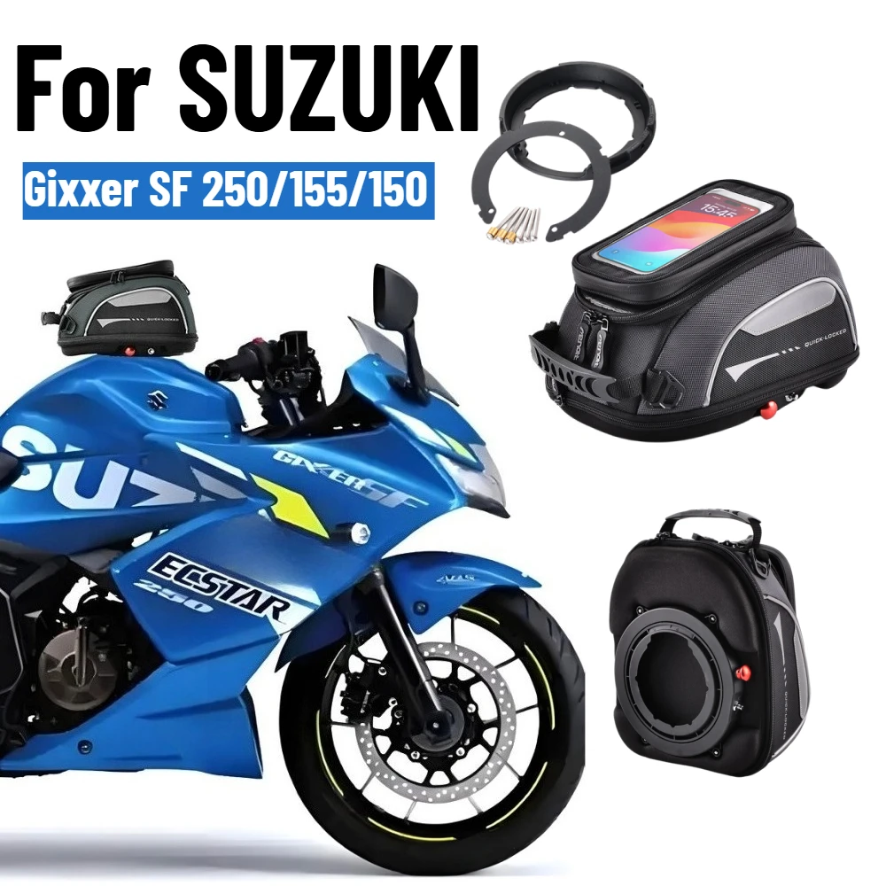 Tank Bag For SUZUKI Gixxer SF 250/155/150 GSR 600/750 GSXS750 GSR750 Racing Travel Anti Theft Luggage Top Case Rotation Locked
