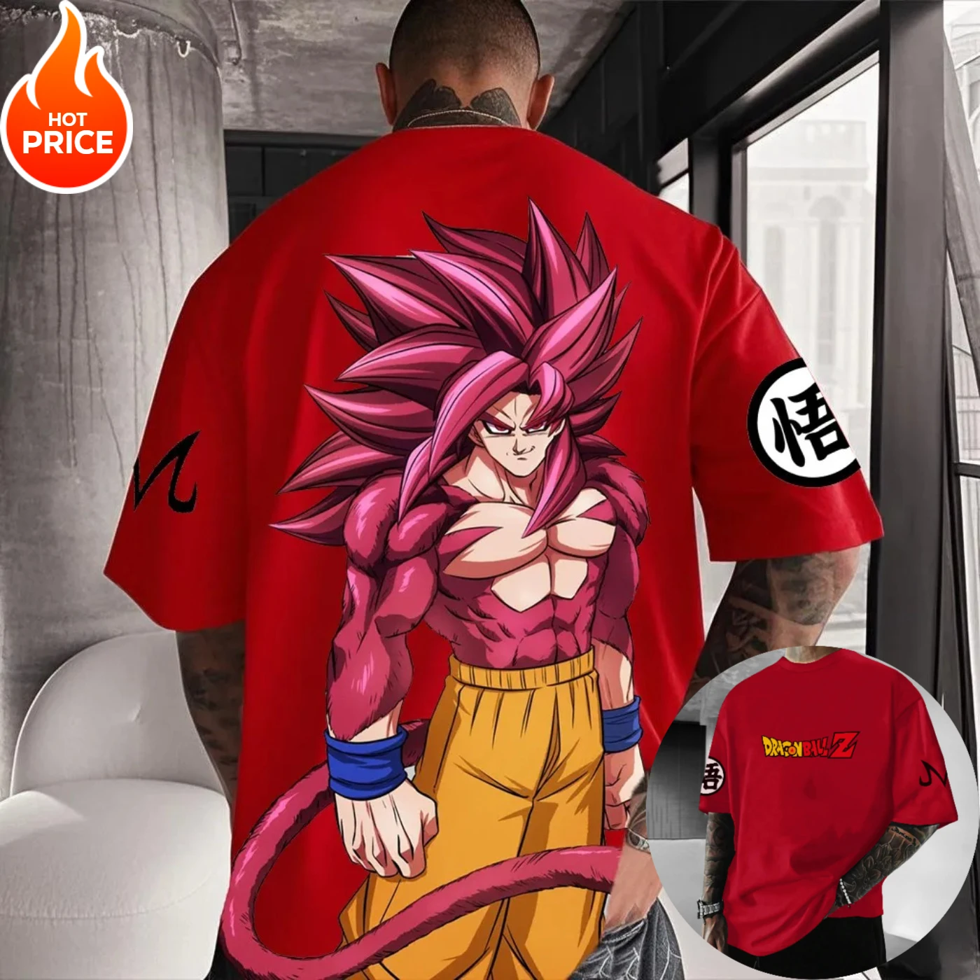 

Летняя футболка Super Saiyan Son Goku Dragon Ball в стиле Харадзюку, мужская винтажная уличная одежда большого размера, женская повседневная футболка унисекс с короткими рукавами