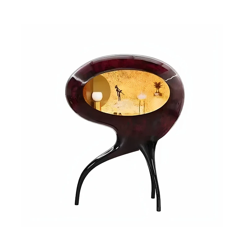 

Italian light luxury high-end art solid wood special-shaped chest villa luxury designer home high-foot locker