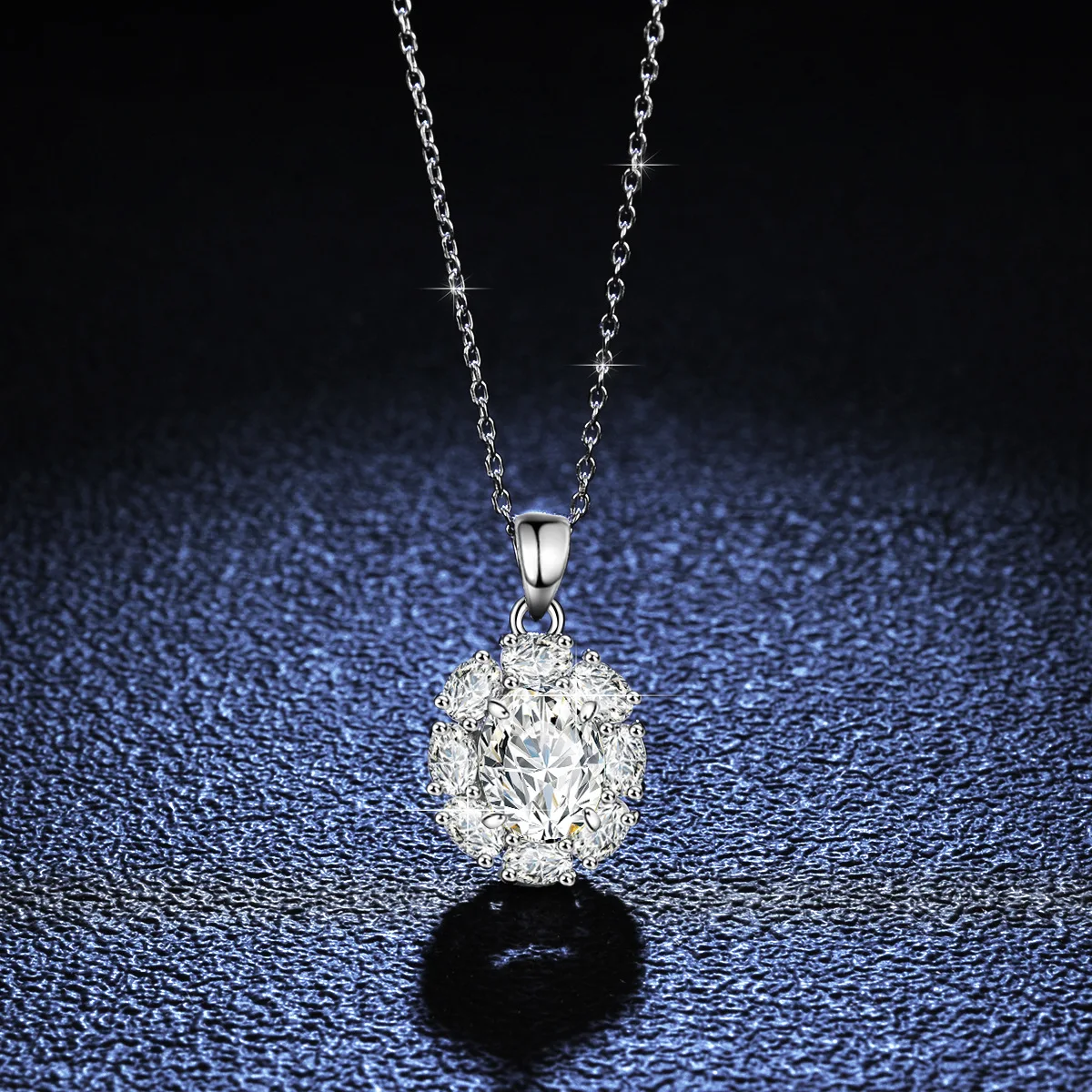 

S925 родиевое серебро 2CT D цвет муассанит изумрудное яйцо кулон ожерелье для женщин, изысканные ювелирные изделия