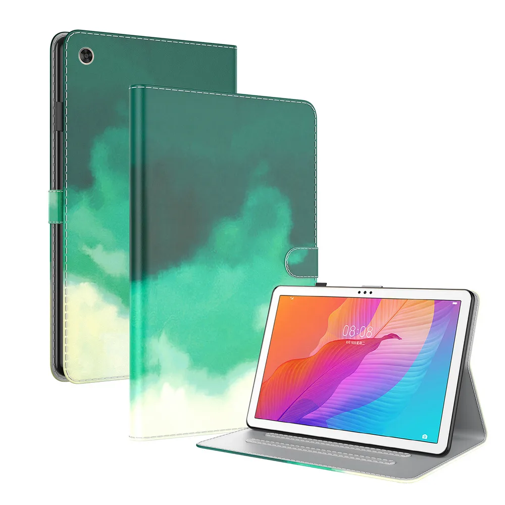 Flip Stand Soft Silicone Watercolor Leather Case For Huawei MatePad SE 10.4 Tablet Case AGS5-L09 AGS5-W09 2022 Tablet Cover