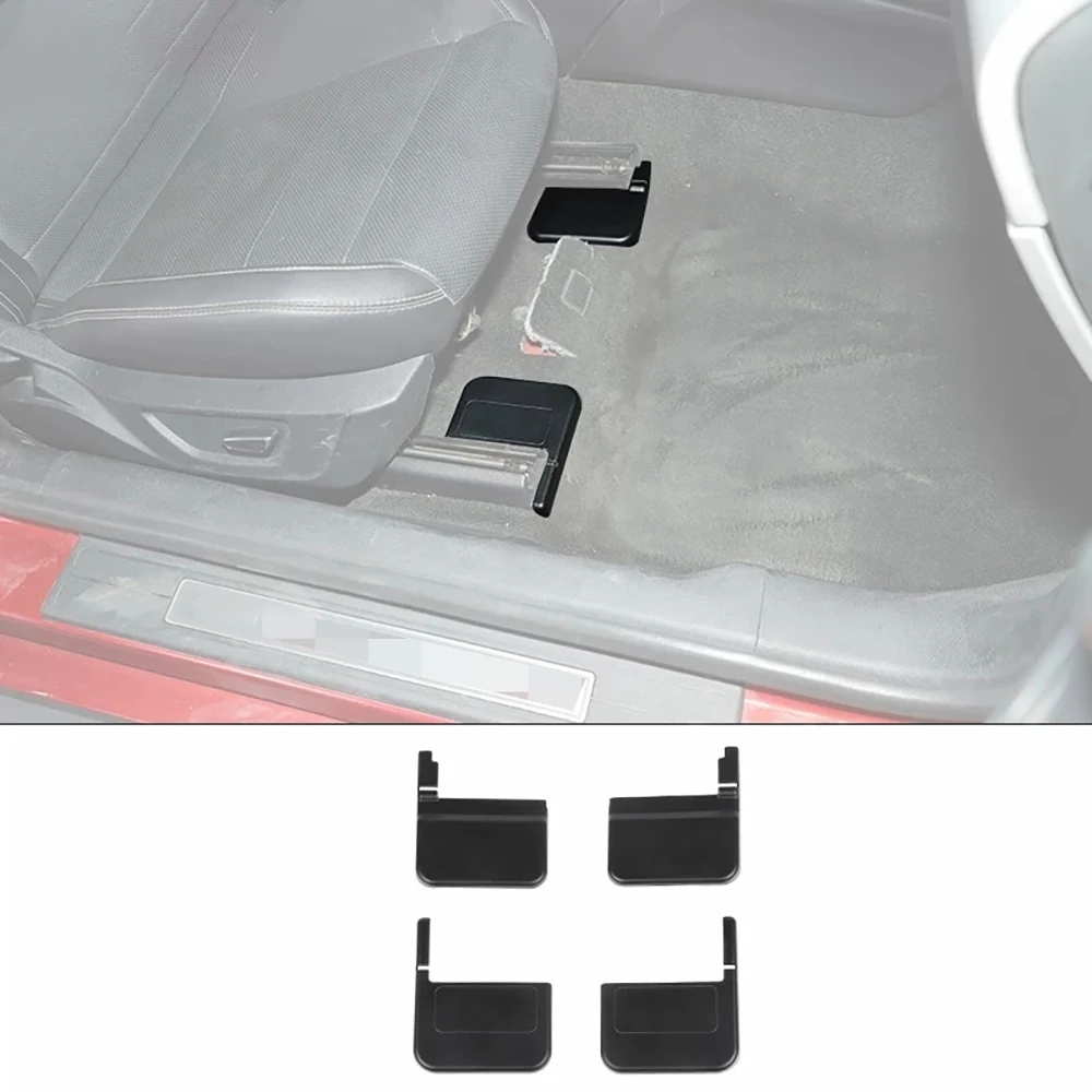 ABS Car Seat Slide Rail Anti-Kick Foot Bracket Support Protection Decoration Cover Trim for Ford Mustang 2015 2016 2017