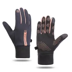 Luvas de inverno feminino 1 par macio dedos completos grandes fricção anti-deslizamento esqui ciclismo luvas para homem e mulher