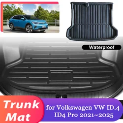 Car Trunk Mat for Volkswagen VW ID.4 ID4 Pro 2021~2025 Luggage Storage Waterproof Rug Cargo Pad Liner Cover Carpet Accessories