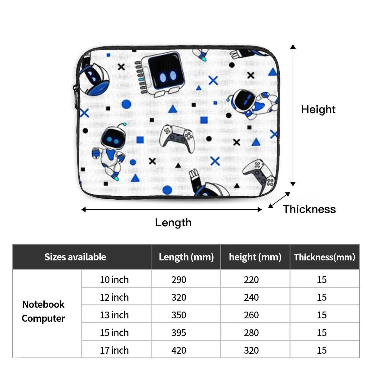 Astrobot And Friends Notebook Laptop Bag Case Pouch 10 12 13 15 17 Inch For Macbook Air Pro Tablet Shockproof Case Bag