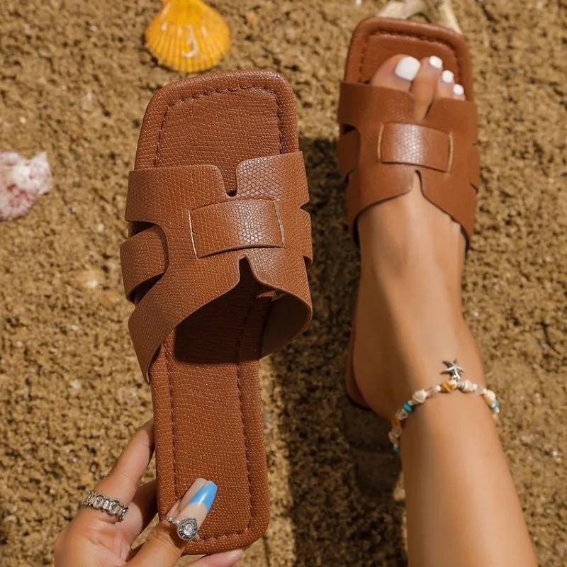 Summer Slippers 2024 Women Flat Luxury Outdoor Beach Flip Flops Female Sandals Trend Brand Design Slides Shoes for Woman New