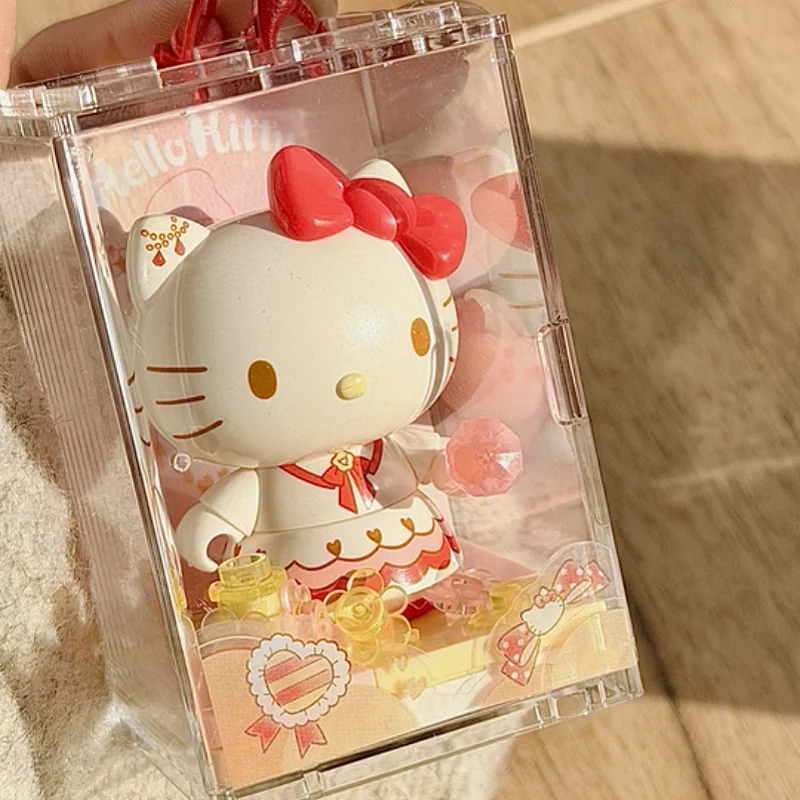 

Genuine AREAX Sanrio Characters Sparkling Star Series Blind Box Hello Kitty Kuromi Building Block Keychain Cute Pendants Gift
