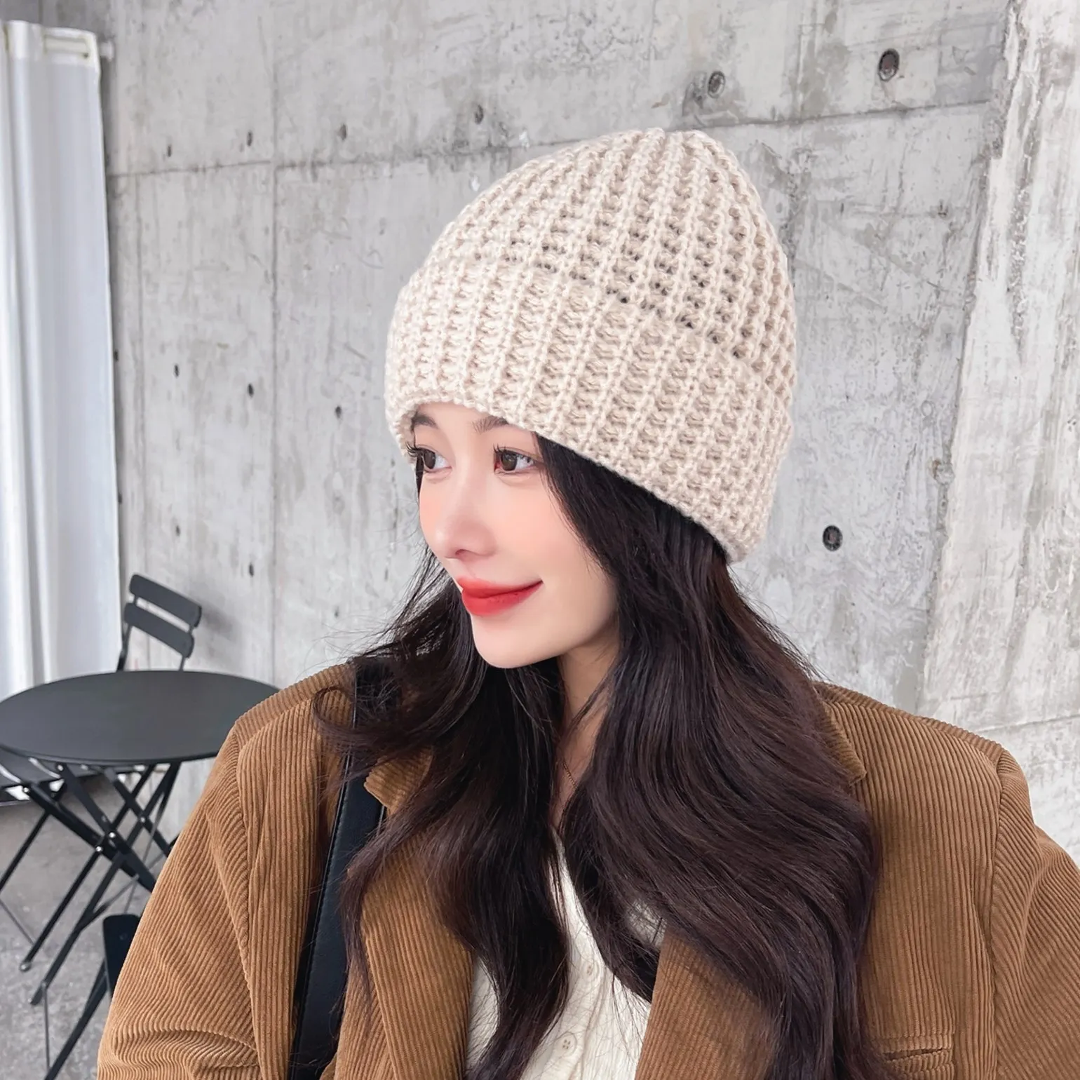 New Women\'s Autumn Winter Korean Warm Knitted Pullover Cap Outdoor Beanie Hats Cute Solid Color Cap Beanie шапка женская