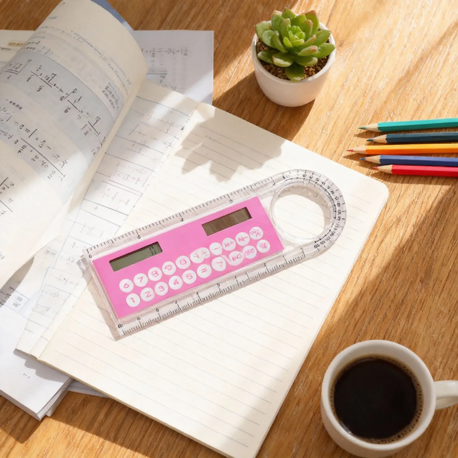 

10Cm Ruler with Calculator Mini Kawaii Cute Multifunction Portable Slim Digital Ruler for Children Students School Office