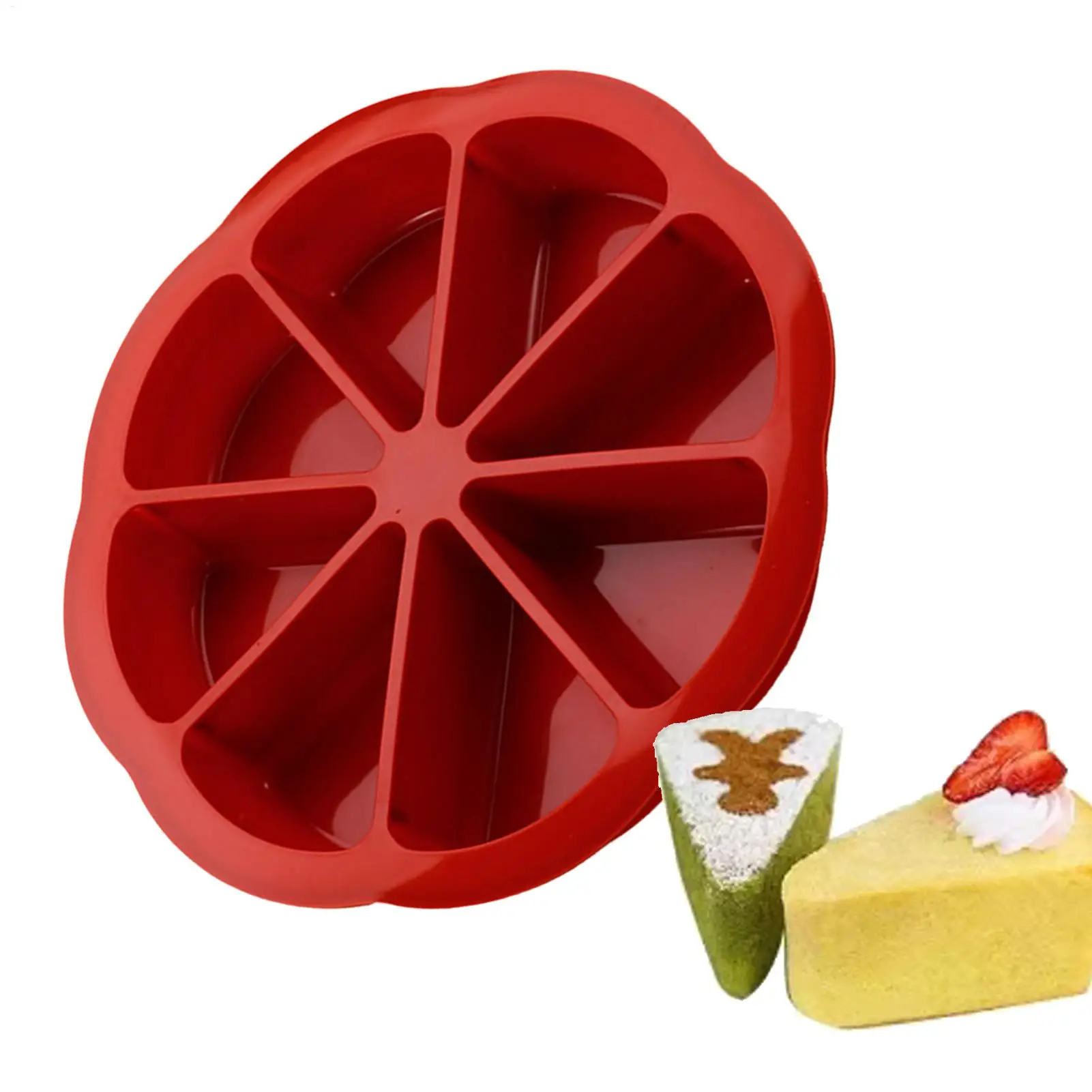 Triangular silicone cake mold, non-stick silicone cake mold, easy to unmold, 8-hole, household food-grade chocolate baking mold