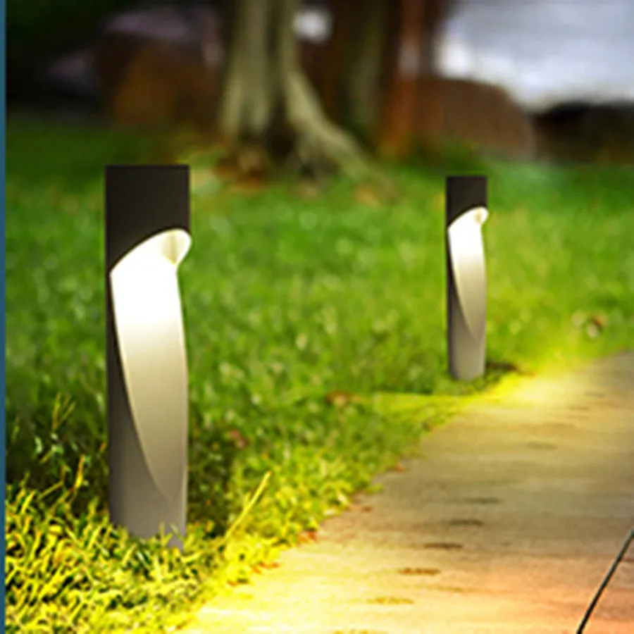 Imagem -02 - Alumínio Pilar Luzes para Jardim Gramado ao ar Livre Post Lâmpadas Bollard Light Varanda Front Yard Decor Ip54 Impermeável 60cm