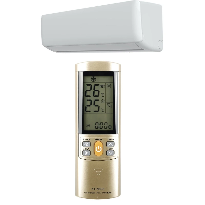 E9LB ตัวควบคุมเครื่องปรับอากาศพลาสติกที่ทนทาน Universal รีโมทคอนโทรล KT-N828