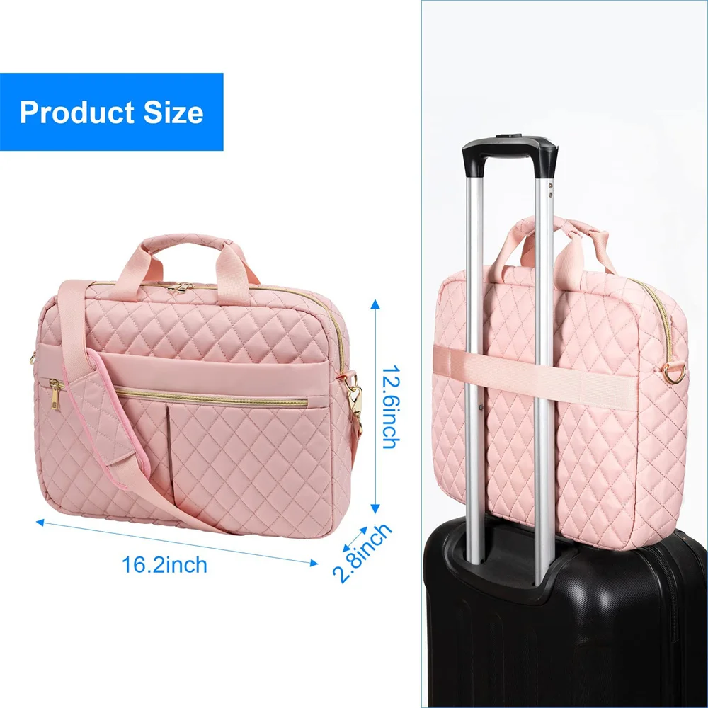Nesitu A4 Black Pink Executive 14 15.6 inch Laptop Men Women Briefcase Portfolio Business Handbag Shoulder Messenger Bag M31113