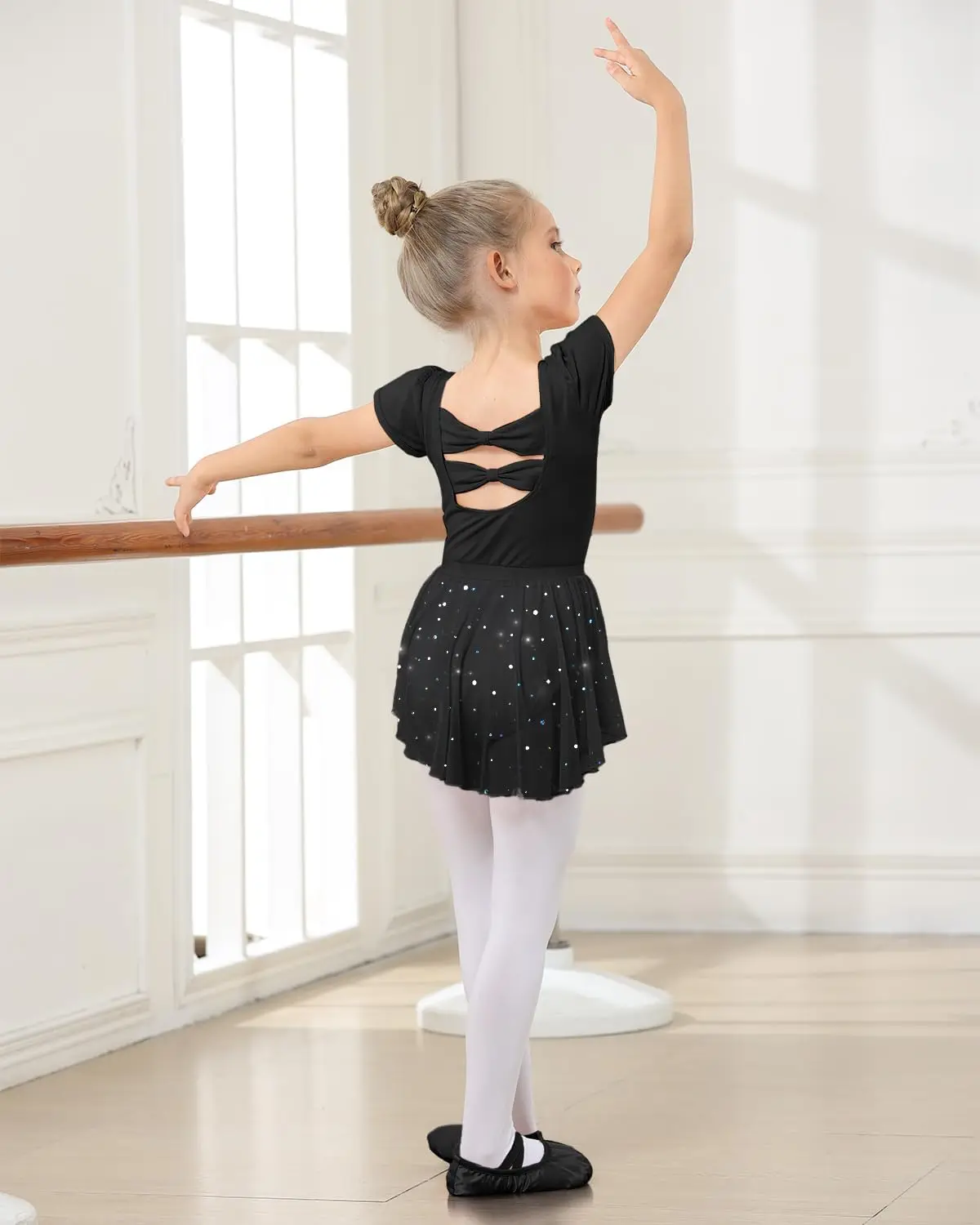 Mädchen Ballett Trikots kurz ärmel iges Ballett kleid mit abnehmbarem Tanzrock Kind Kinder Kleinkind Ballerina Kostüm Tanz kleidung